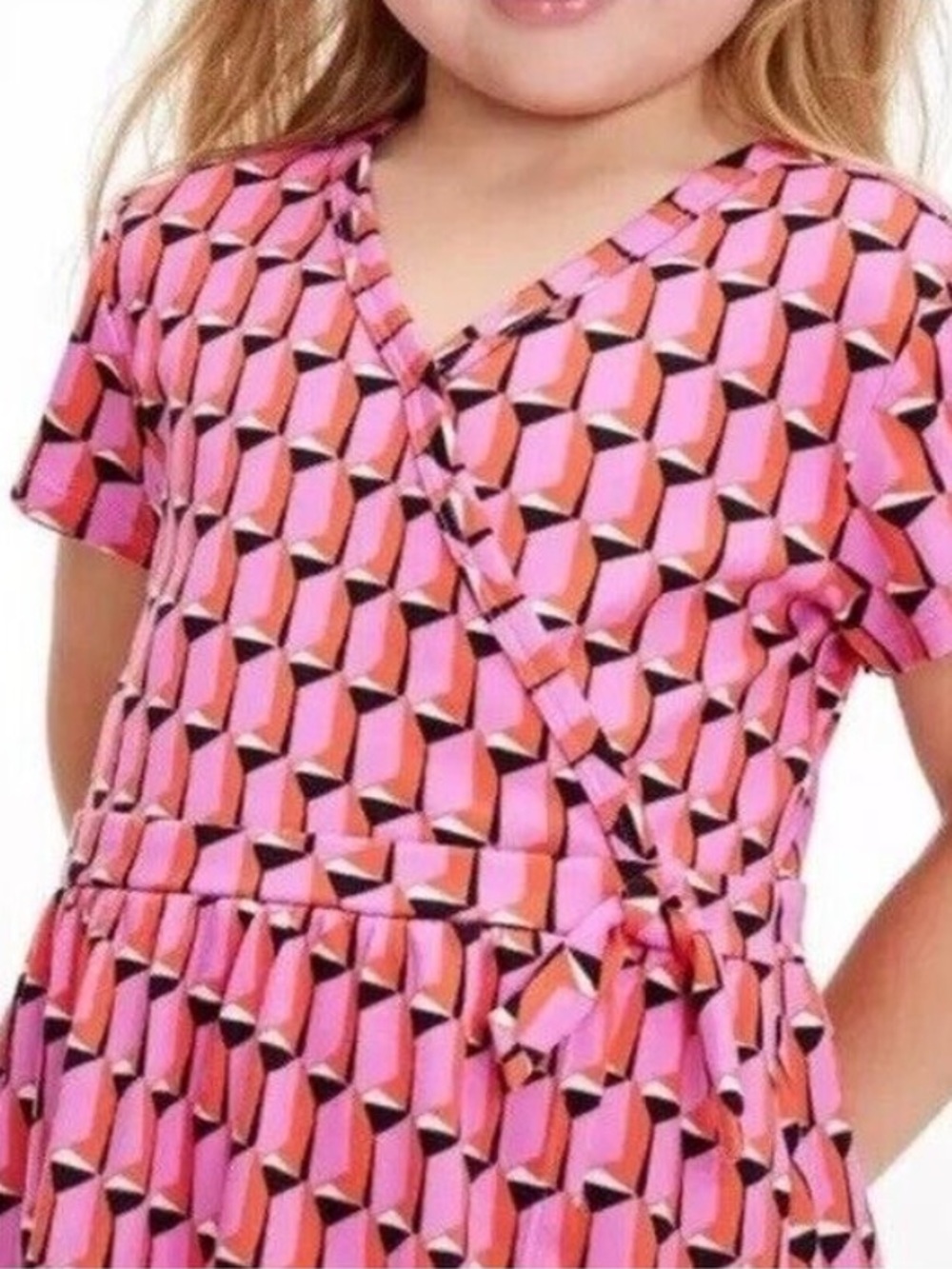 Target x DVF Pink Geometric Wrap Dress 3T - Picture 7 of 9